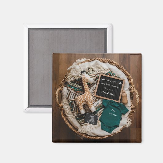 ボホヴィンテージおもしろい妊娠の発表 マグネット (正面/裏面)