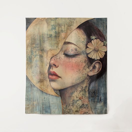 ボホヴィンテージとハーフムーン タペストリー (正面)