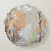 ボホヴィンテージの素朴な、オレンジのトープ、茶色、灰色 ラウンドクッション (裏面)