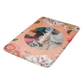 ボホヴィンテージエレガントワイルドフラワー文字フォトオレンジ バスマット (アングル)