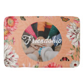 ボホヴィンテージエレガントワイルドフラワー文字フォトオレンジ バスマット (正面)