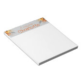 ボホヴィンテージオレンジヒマワリ水彩グレー ノートパッド (アングル)