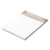 ボホヴィンテージオレンジヒマワリ水彩グレー ノートパッド (回転)