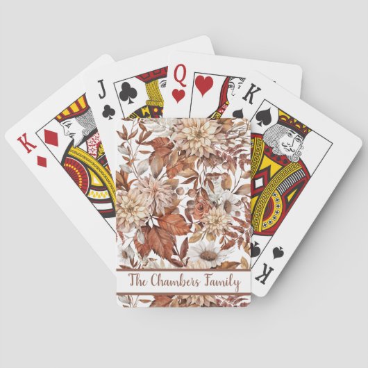 ボホヴィンテージオータムテラコッタフローラブーケ トランプ (裏面)