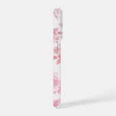 ボホヴィンテージカントリーシックな白ピンクのバラフローラ iPhoneケース (右側面)