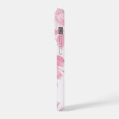 ボホヴィンテージカントリーシックな白ピンクのバラフローラ iPhoneケース (左側面)