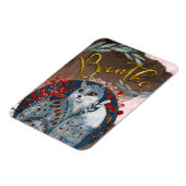 ボホヴィンテージキャットワイパーソナライズされたズリマインダー マグネット (左側)