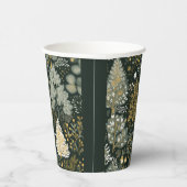 ボホヴィンテージグリーン金ゴールドホワイトバードツリー紙カップ 紙コップ (右)