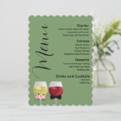 ボホヴィンテージディナーパーティーカップル結婚ワイン メニュー (スタンド正面)