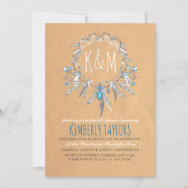 ボホヴィンテージドリームカザーブライダルシャワー 招待状