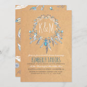 ボホヴィンテージドリームカザーブライダルシャワー 招待状 (正面/裏面)