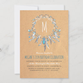 ボホヴィンテージドリームカザー誕生日パーティー 招待状