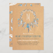 ボホヴィンテージドリームカザー誕生日パーティー 招待状 (正面/裏面)