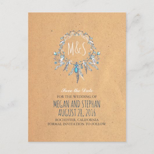 ボホヴィンテージドリームキャッチャーは日付を保存 案内ポストカード (正面)