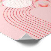 ボホヴィンテージピンクと赤レインボーアーチ1 ポスター (角)