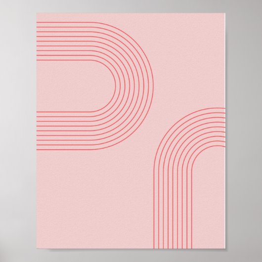 ボホヴィンテージピンクと赤レインボーアーチ5 ポスター (正面)