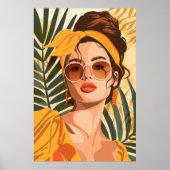 ボホヴィンテージフェミニンサマーポートレートアート ポスター (正面)