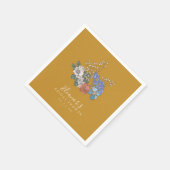 ボホヴィンテージフローライエローカスタムブライダルシャワー スタンダードカクテルナプキン (角)