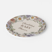 ボホヴィンテージフローラベージュベビーシャワー ペーパープレート (アングル)