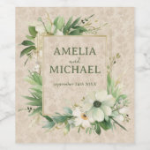 ボホヴィンテージフローラボタニッ結婚クス ワインラベル (シングルラベル)