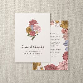 ボホヴィンテージフローラ秋庭園の結婚式 サンキューカード