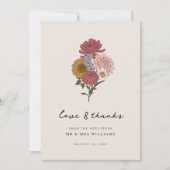 ボホヴィンテージフローラ秋庭園の結婚式 サンキューカード (正面)