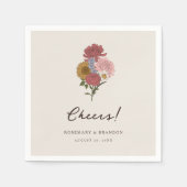 ボホヴィンテージフローラ秋庭園の結婚式 スタンダードカクテルナプキン (正面)