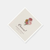 ボホヴィンテージフローラ秋庭園の結婚式 スタンダードカクテルナプキン (角)