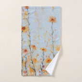 ボホヴィンテージブルーワイルドフラワー バスタオルセット (ハンドタオル)