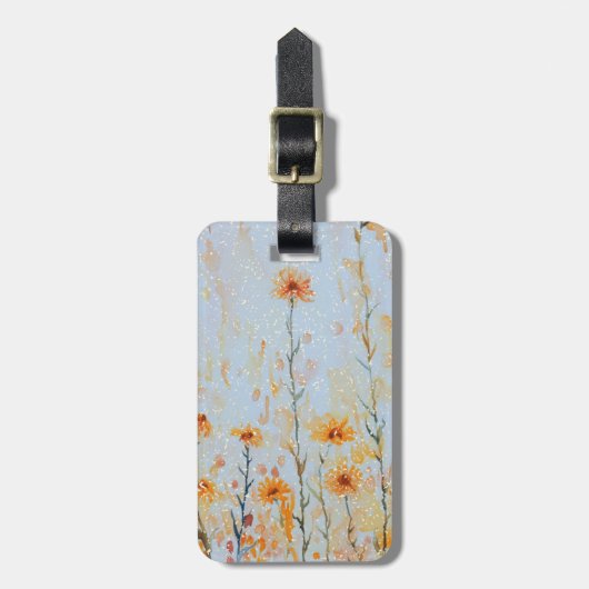 ボホヴィンテージブルーワイルドフラワー ラゲッジタグ (正面縦)