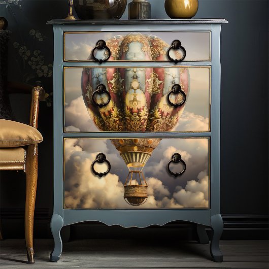 ボホヴィンテージボヘミアン熱気球デコパージュ 薄葉紙