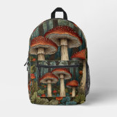 ボホヴィンテージマッシュルーム樹林林 プリントバックパック (正面)