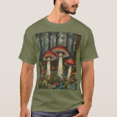 ボホヴィンテージマッシュルーム樹林林 Tシャツ (正面)