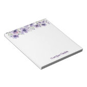 ボホヴィンテージラベンダーのワイルドフラワーの水色ホワイト ノートパッド (アングル)