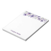 ボホヴィンテージラベンダーのワイルドフラワーの水色ホワイト ノートパッド (回転)
