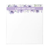 ボホヴィンテージラベンダーのワイルドフラワー水色 ノートパッド (正面)