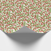 ボホヴィンテージレッドさくらんぼサマーブライダルシャワー ラッピングペーパー (角)