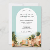 ボホヴィンテージレトロデスティネーションウェディングチャールストン 招待状 (正面)