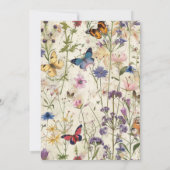 ボホヴィンテージワイルドフラワーベビーシャワー招待状 招待状 (裏面)