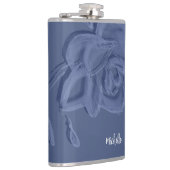 ボホヴィンテージ芸術的ブルー花 フラスク (右)