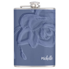 ボホヴィンテージ芸術的ブルー花 フラスク