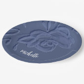 ボホヴィンテージ芸術的ブルー花 ペーパープレート (アングル)