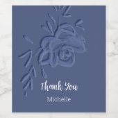 ボホヴィンテージ芸術的ブルー花 ワインラベル (シングルラベル)