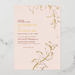 ボホヴィンテージ葉秋素朴テラコッタ結婚ズ 箔招待状