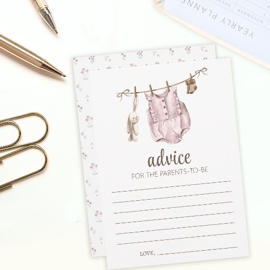 ボホヴィンテージ赤ちゃんシャワーアドバイス親カード アドバイスカード
