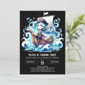 ボホーおもしろいパイレーツ誕生日 招待状 (スタンド正面)