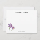 ボホーお洒落パンジー図解入りの、写真付きの手花 サンキューカード (裏面)