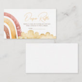 ボホーここ来に息子の赤ん坊シャワーおむつラッフル エンクロージャーカード (正面/裏面)