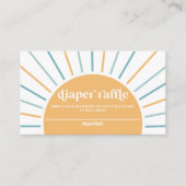 ボホーここ来に息子の赤ん坊シャワーおむつラッフル エンクロージャーカード (正面)