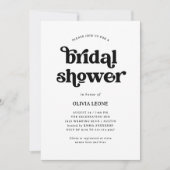 ボホーとレトロ白黒 |ブライダルシャワー 招待状 (正面)